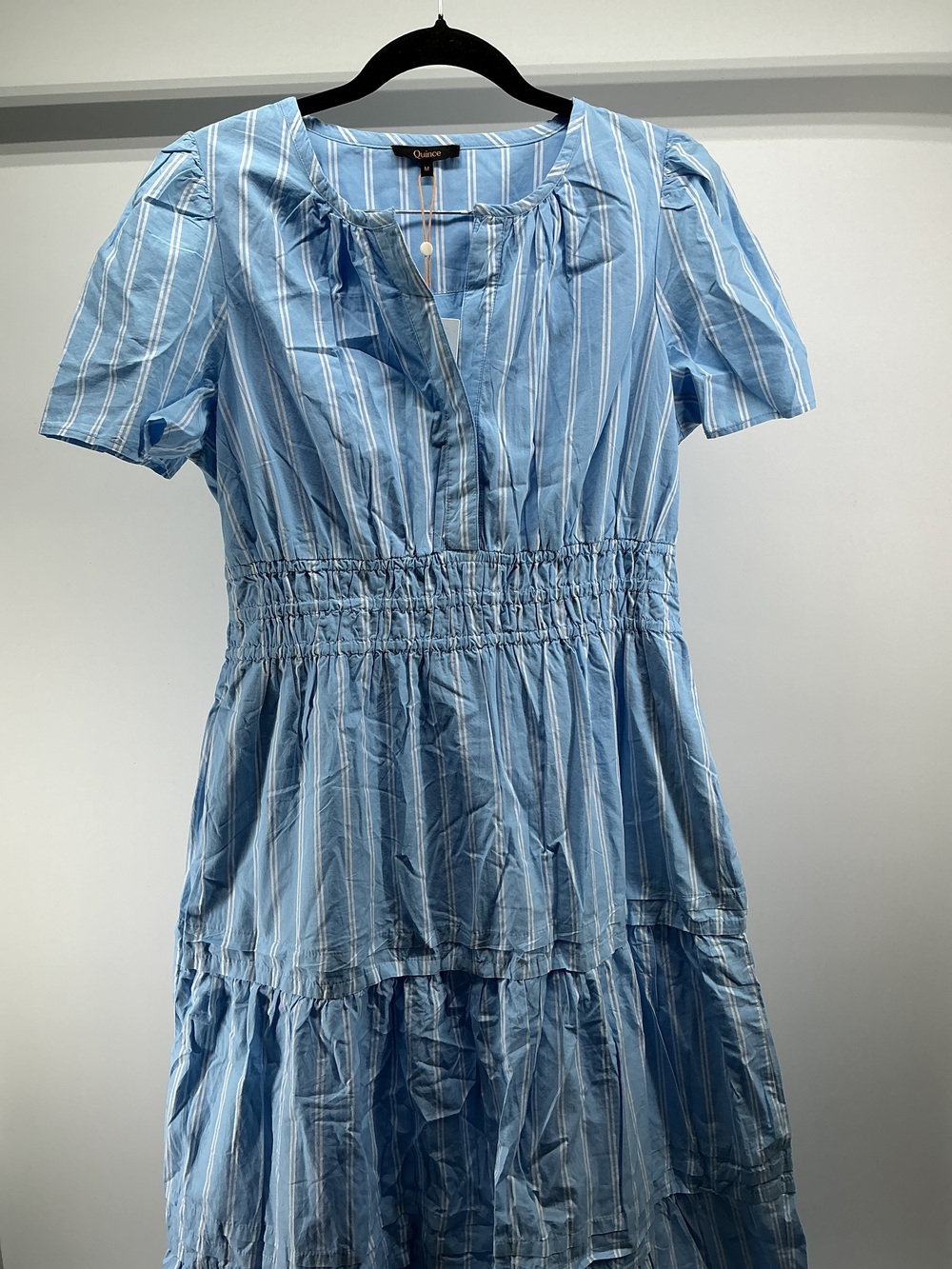 100% Organic Cotton Poplin Tiered Maxi Dress